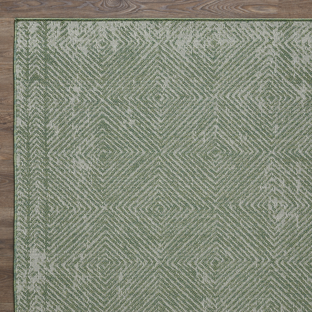 Kakra Green 5'3 x 7' Indoor/Outdoor Rug - Thumbnail - Image 6
