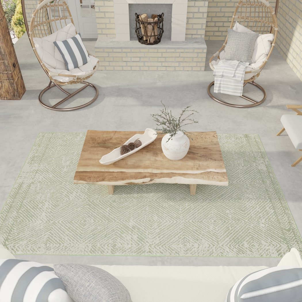 Kakra Green 7'10 x 9'10 Indoor/Outdoor Rug - Thumbnail - Image 4