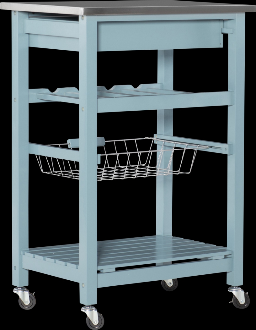 Kalany Blue Kitchen Cart - Thumbnail - Image 2