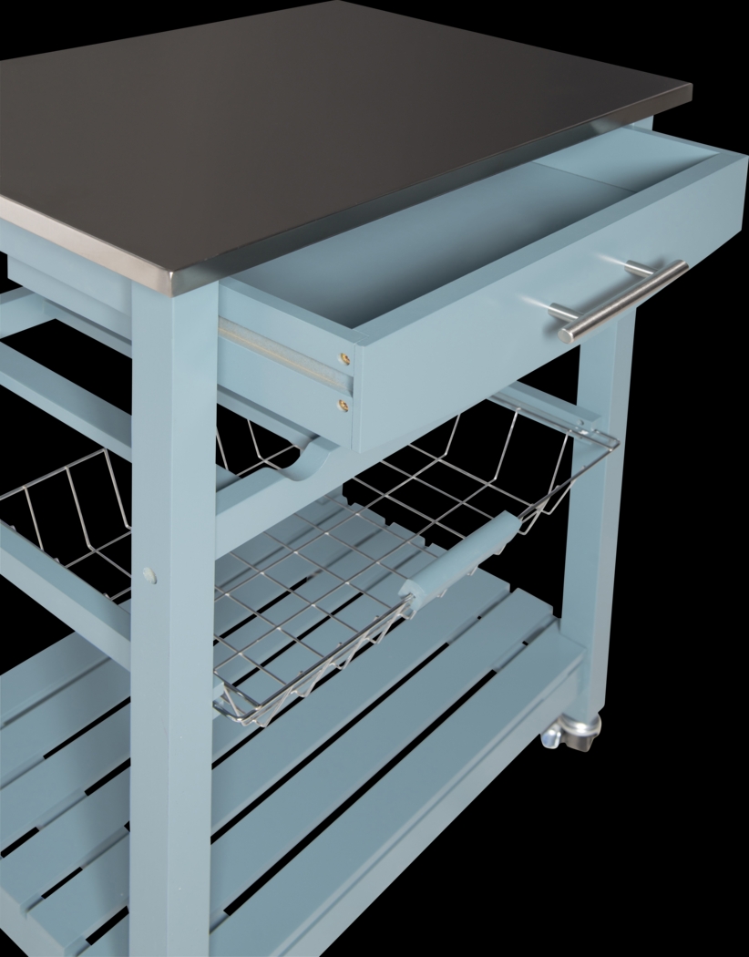 Kalany Blue Kitchen Cart - Thumbnail - Image 4