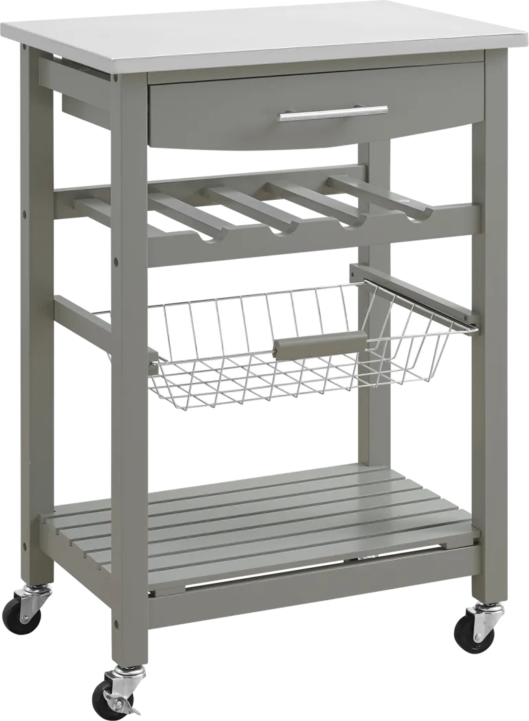 Kalany Gray Kitchen Cart - Thumbnail - Image 1
