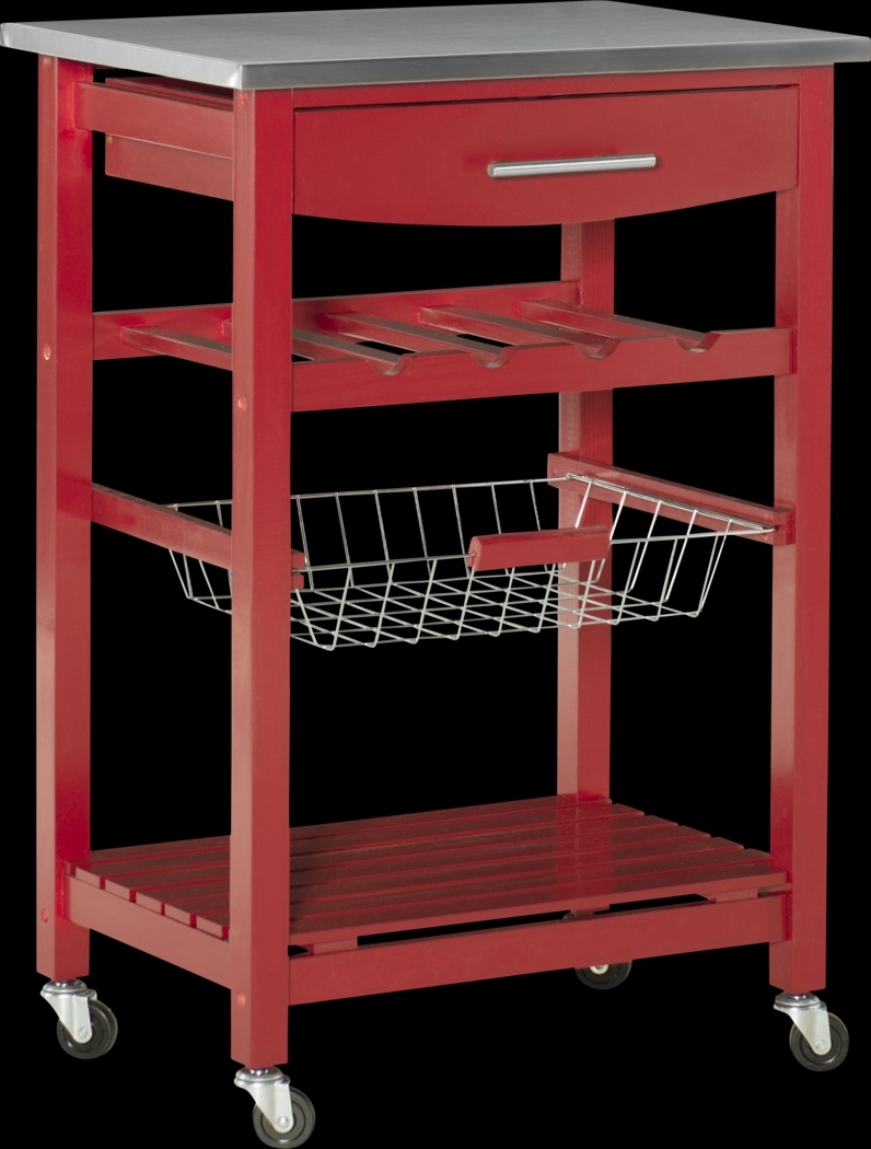 Kalany Red Kitchen Cart - Thumbnail - Image 1