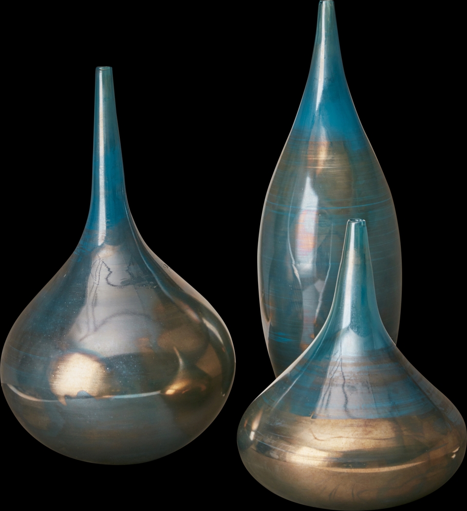 Kalisher Blue Vase, Set of 3 - Thumbnail - Image 1