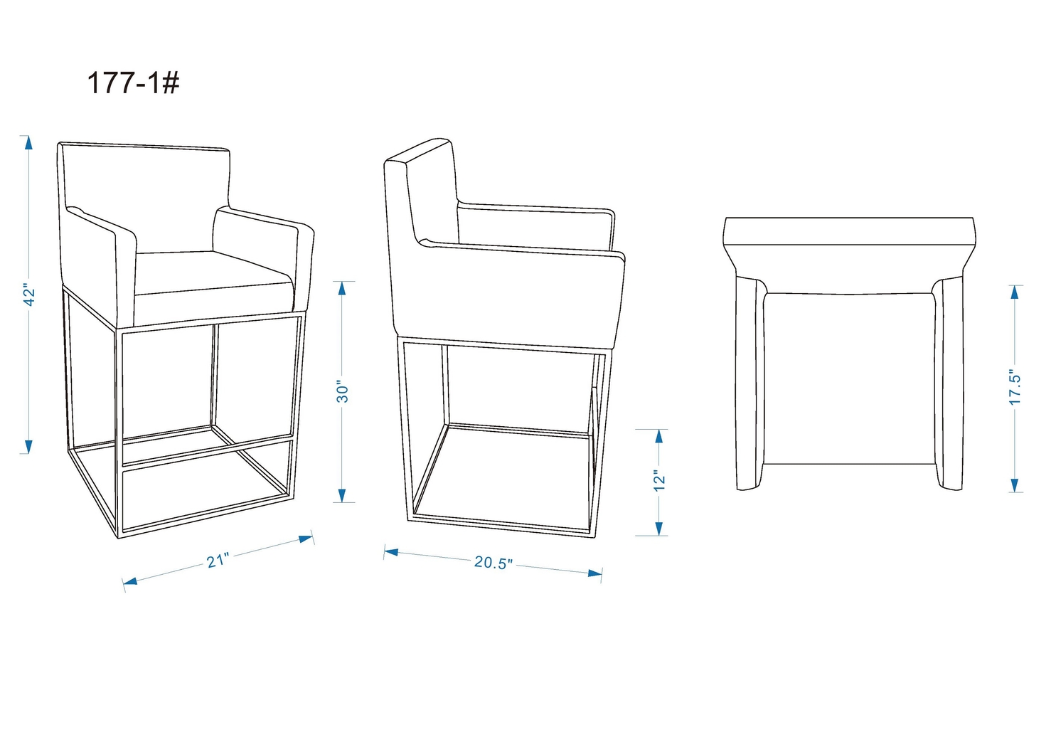 Kalmath Gray Barstool - Thumbnail - Image 6
