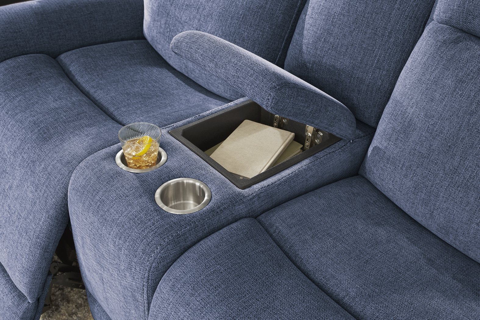 Kamden Place Cobalt Dual Power Reclining Loveseat - Thumbnail - Image 4