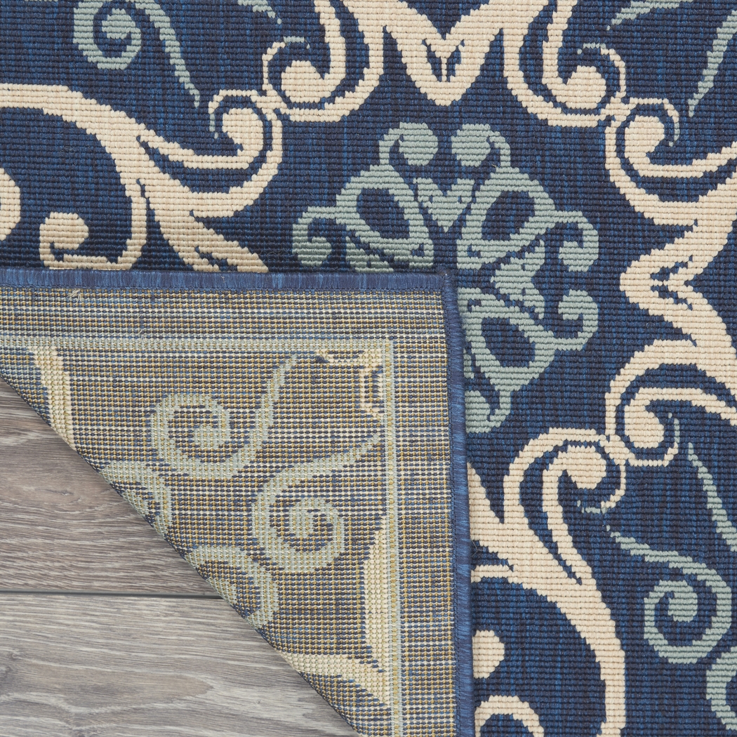 Kamia Navy 2'3 x 7'6 Runner Indoor/Outdoor Rug - Thumbnail - Image 4