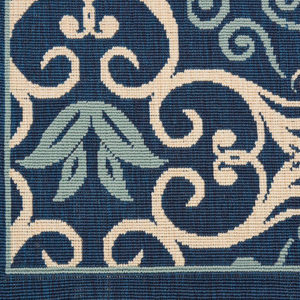 Kamia Navy 2'3 x 7'6 Runner Indoor/Outdoor Rug - Thumbnail - Image 6