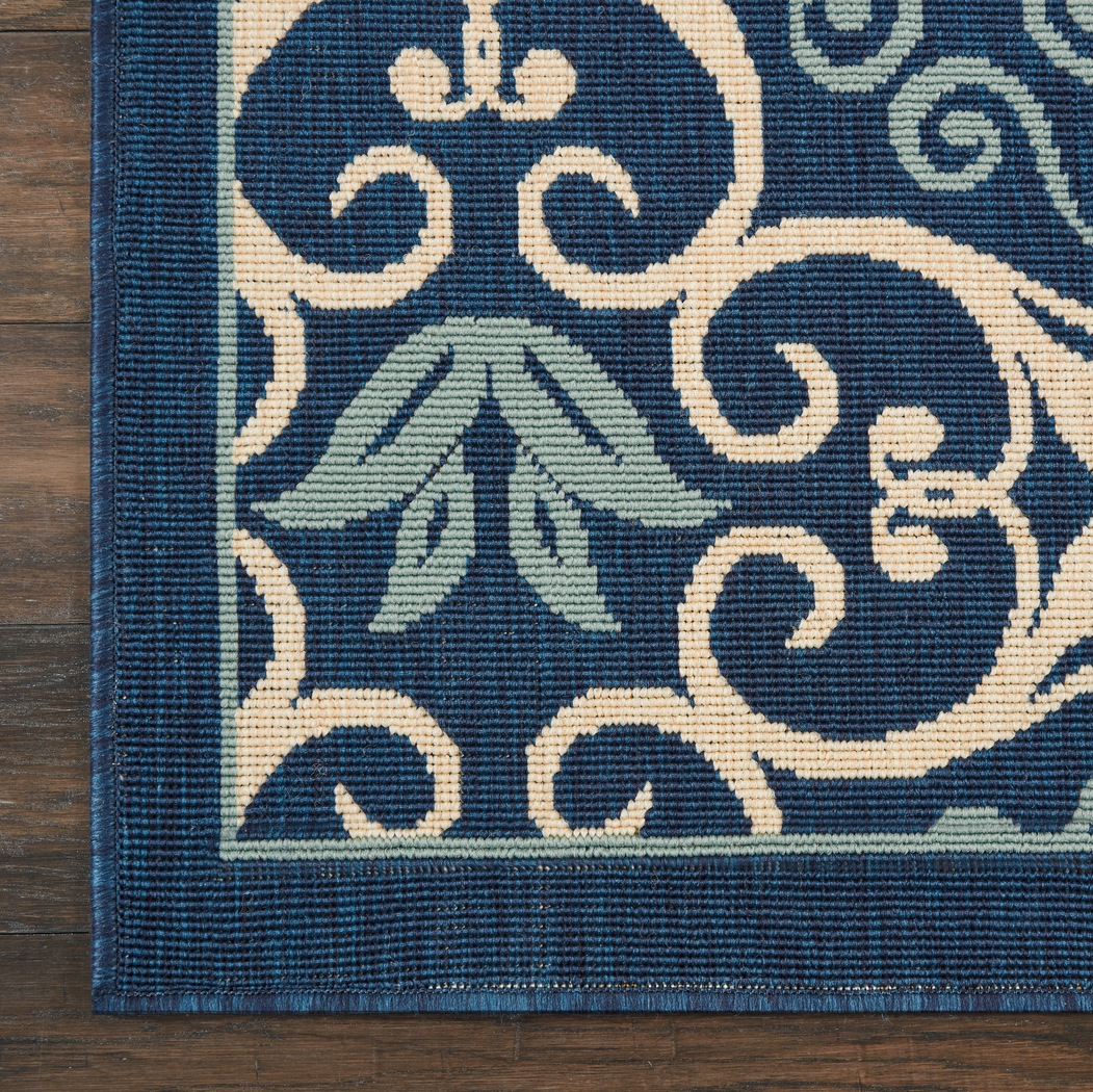 Kamia Navy 5' x 5' Indoor/Outdoor Rug - Thumbnail - Image 3