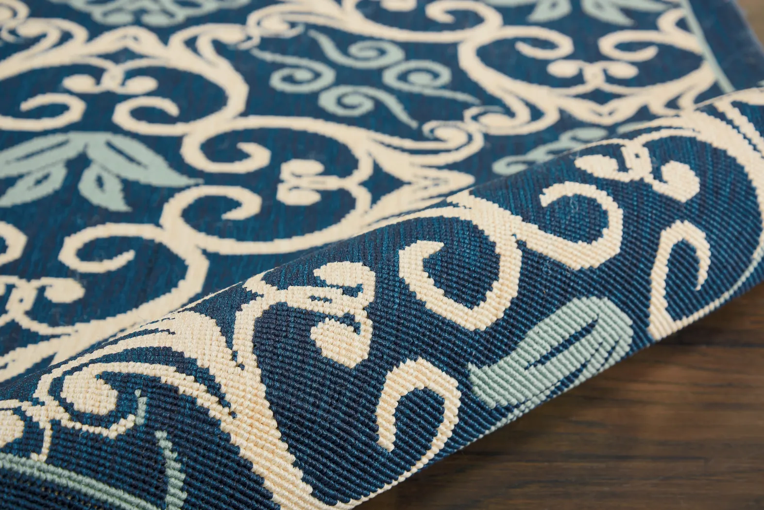 Kamia Navy 8' x 8' Indoor/Outdoor Rug - Thumbnail - Image 2