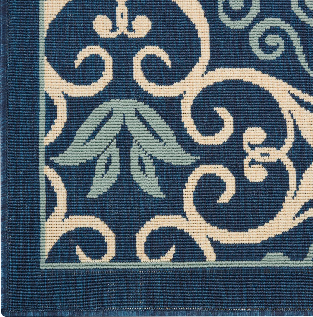 Kamia Navy 8' x 8' Indoor/Outdoor Rug - Thumbnail - Image 5