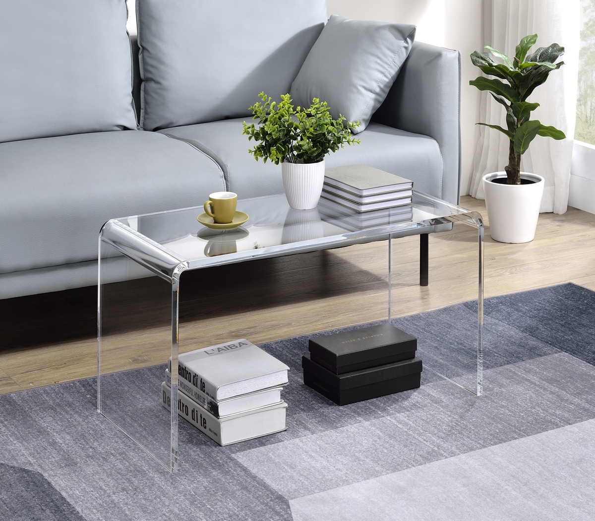 Kamil Clear Cocktail Table - Thumbnail - Image 2