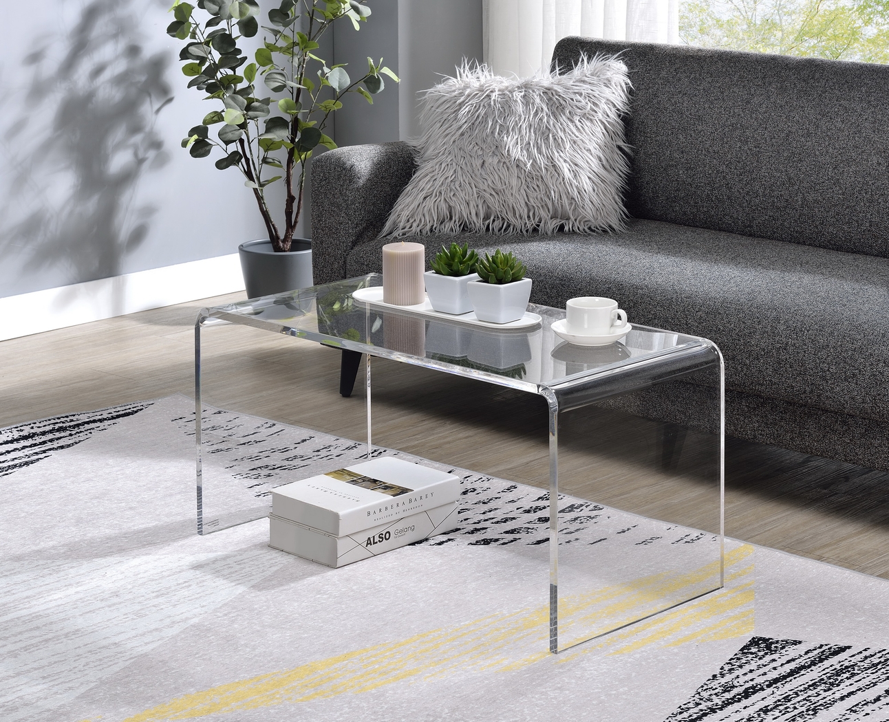 Kamil Clear Cocktail Table - Thumbnail - Image 3