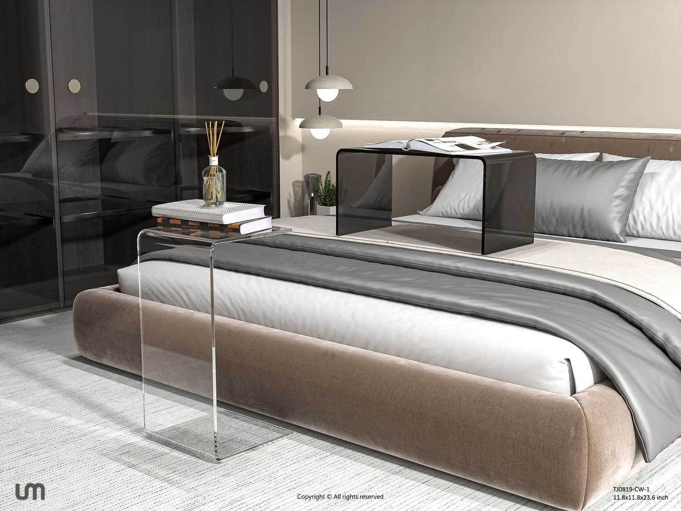 Kamil Clear End Table, Set of 2 - Thumbnail - Image 2