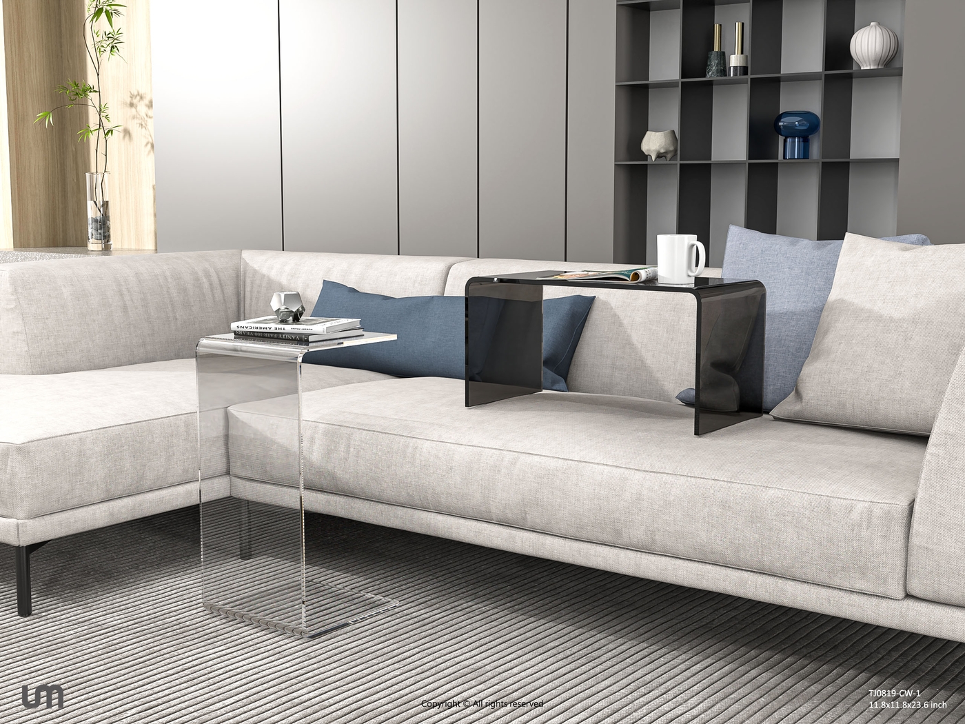 Kamil Clear End Table, Set of 2 - Thumbnail - Image 3