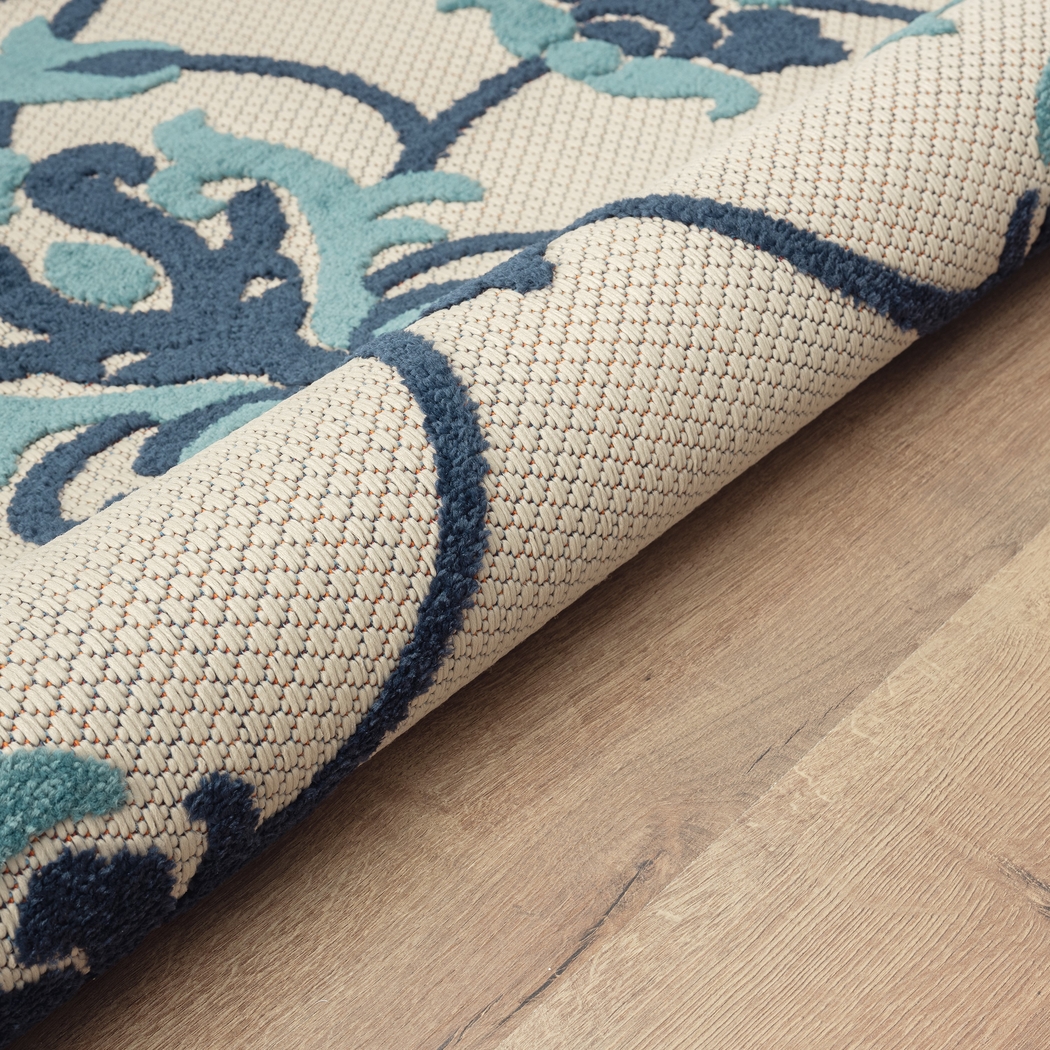 Kanguho Blue 7'10 x 9'10 Indoor/Outdoor Rug - Thumbnail - Image 5