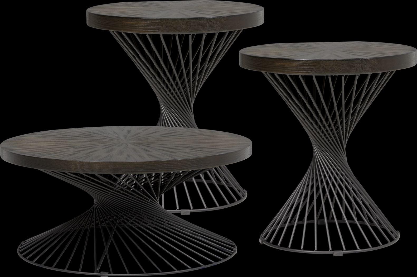 Kanister Brown 3 Pc Table Set - Thumbnail - Image 1