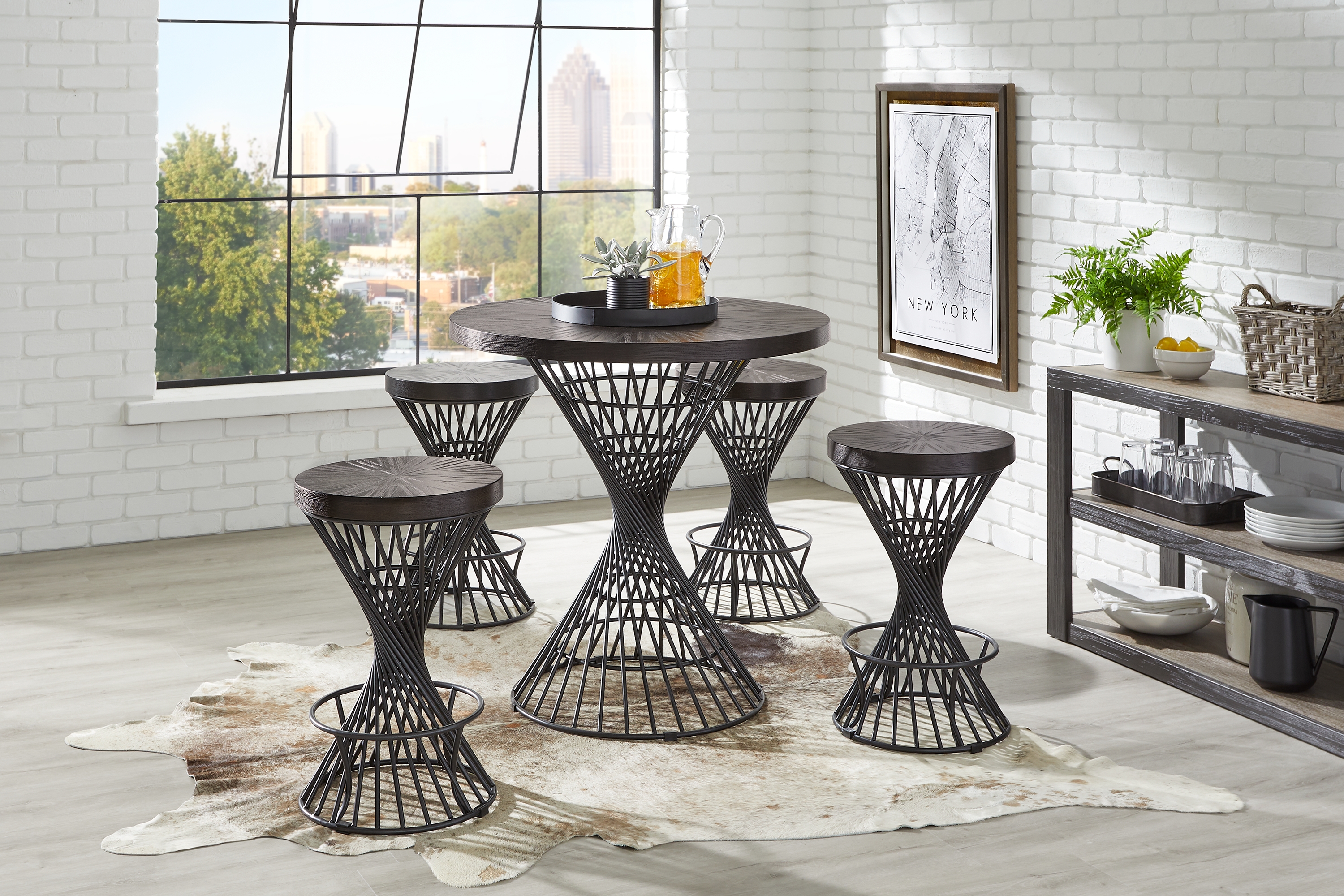 Kanister Walnut Counter Height Dining Table - Thumbnail - Image 2