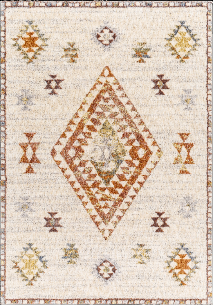 Kanley Orange 7'10 x 10' Area Rug - Thumbnail - Image 1
