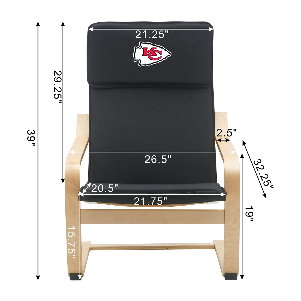 Kansas City Chiefs Black Accent Chair - Thumbnail - Image 5