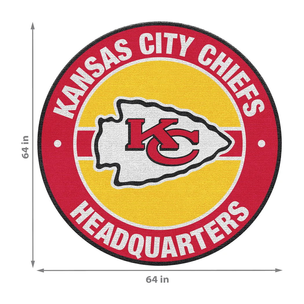 Kansas City Chiefs Red 5' Round Headquarters Rug - Thumbnail - Image 2