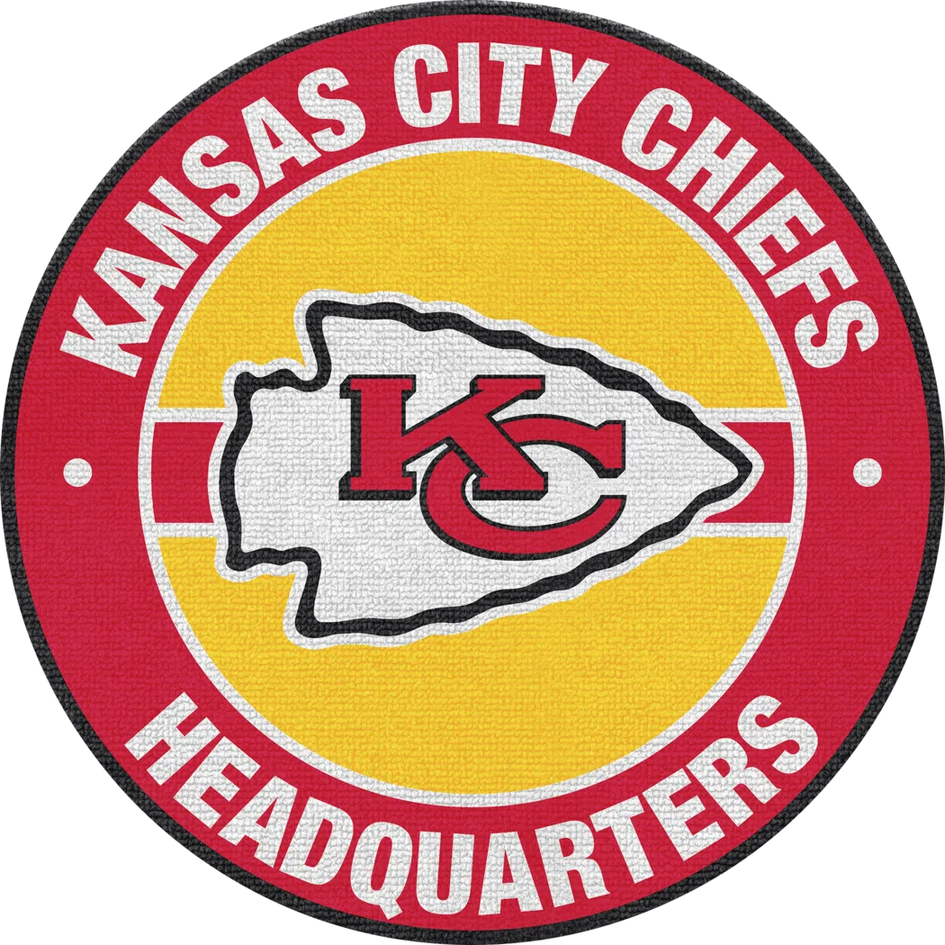 Kansas City Chiefs Red 5' Round Headquarters Rug - Thumbnail - Image 1
