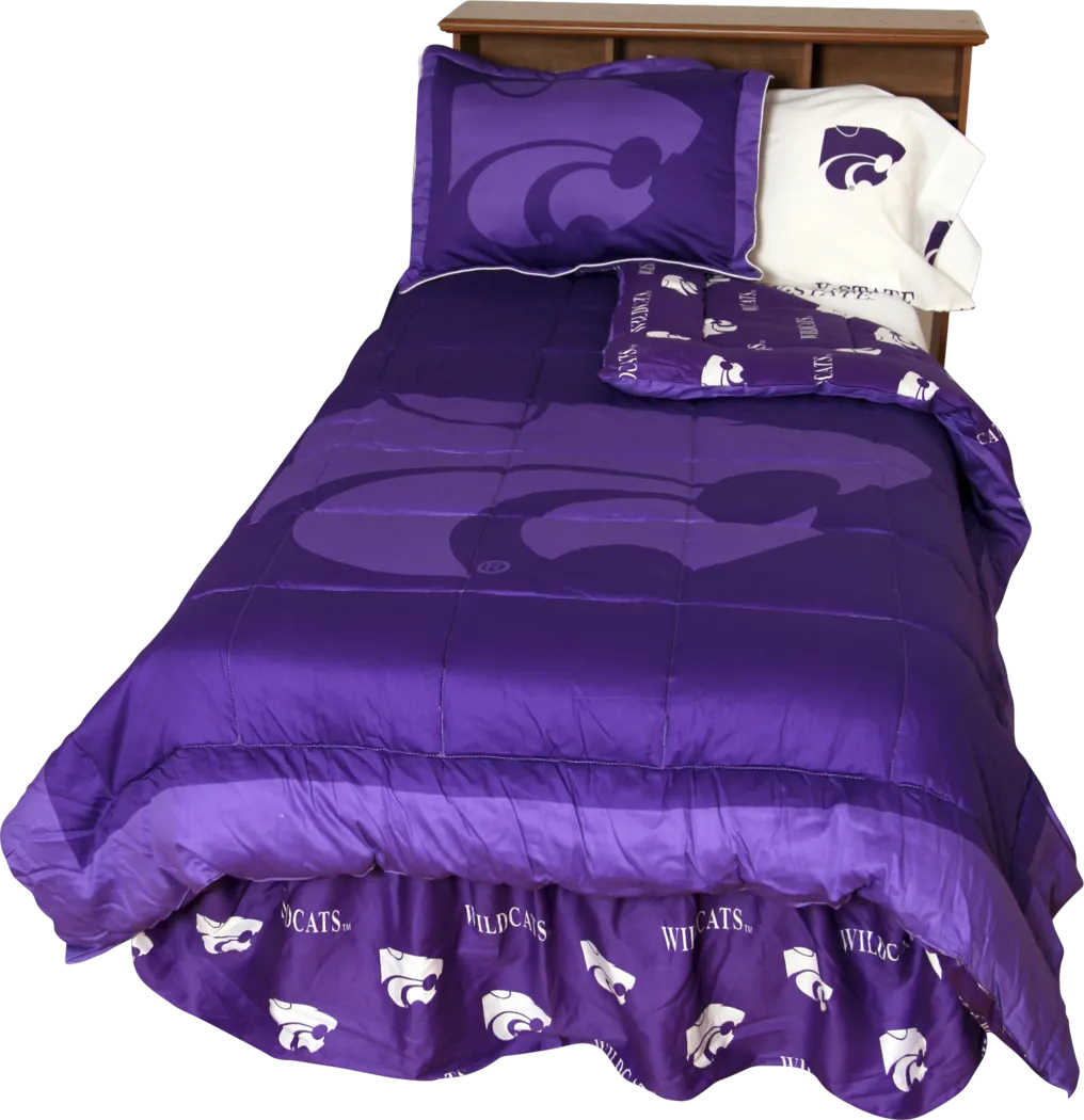 Kansas State Purple 3 Pc Full Bed Set - Thumbnail - Image 1