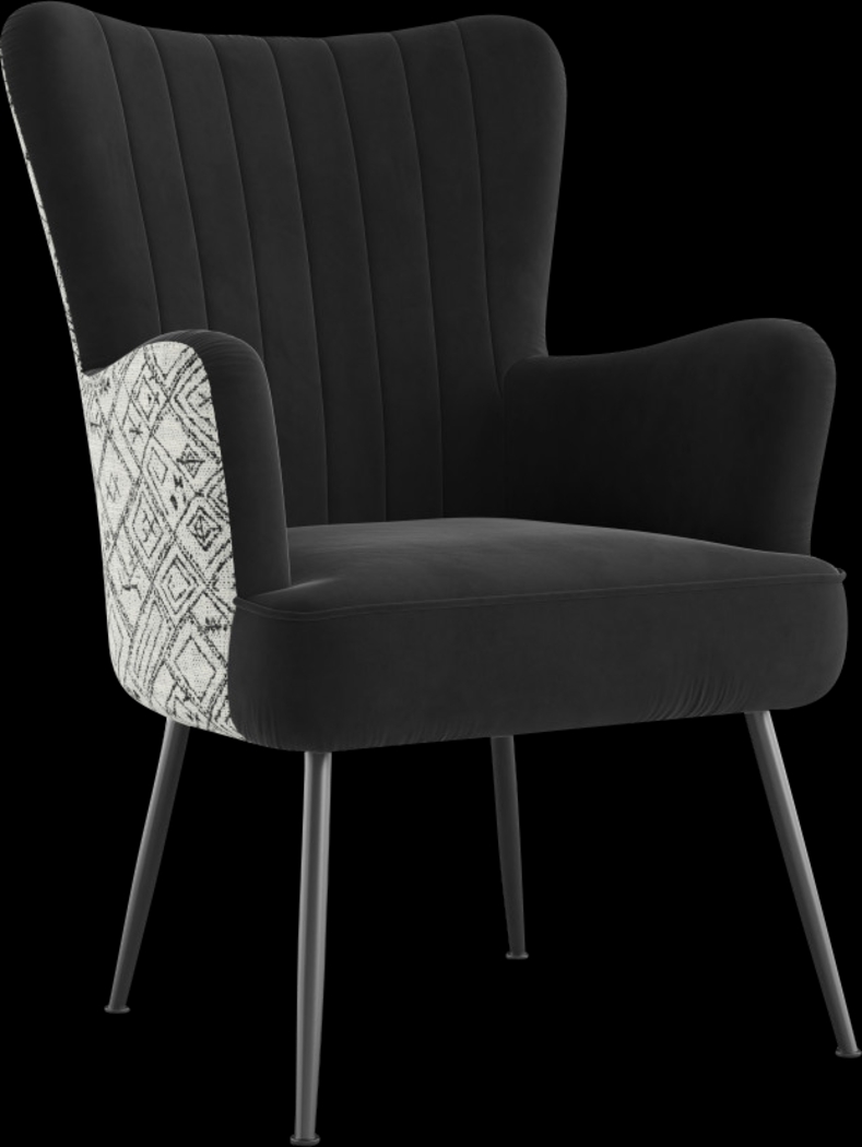 Kapford Black Accent Chair - Thumbnail - Image 1
