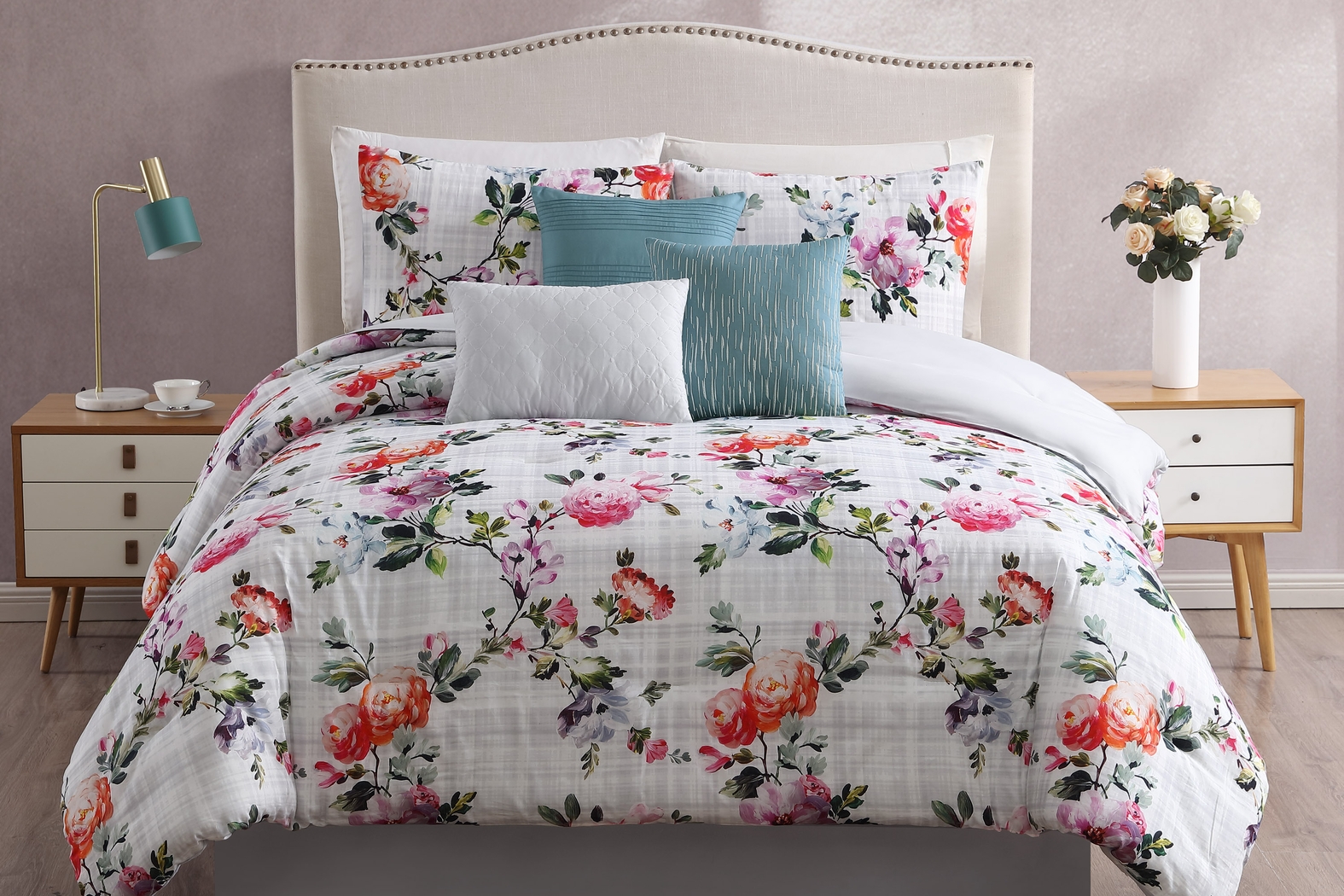 Kaphan Gray 7 Pc Queen Comforter Set - Thumbnail - Image 2