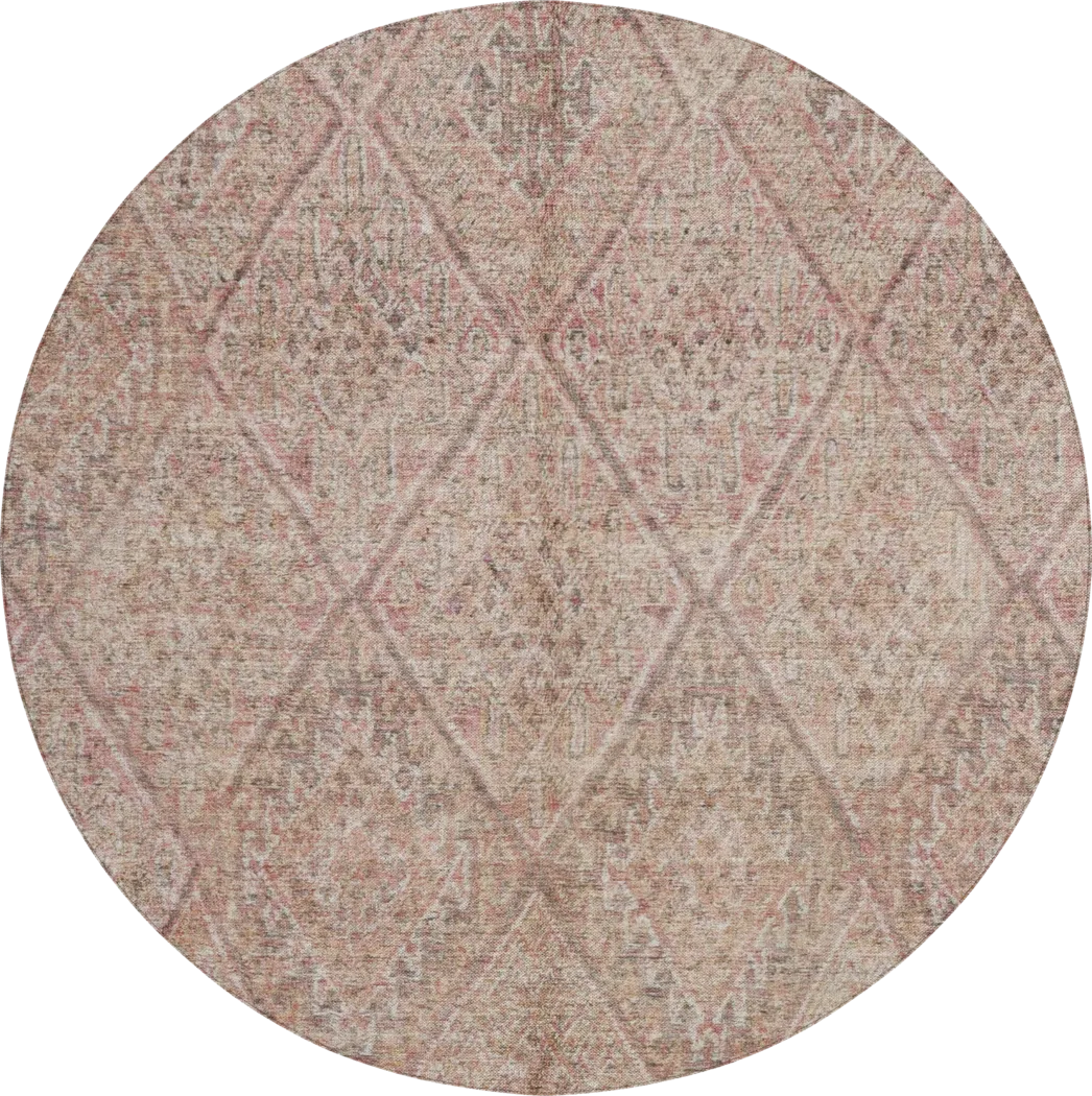 Karabell Pink 8' Round Rug - Thumbnail - Image 1
