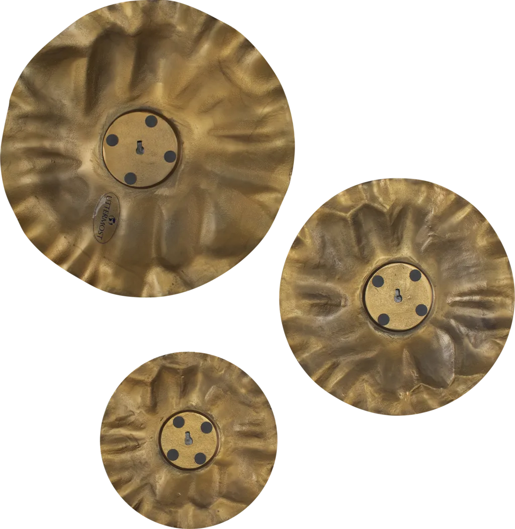 Karalina Gold Outdoor Wall Art, Set of 3 - Thumbnail - Image 3