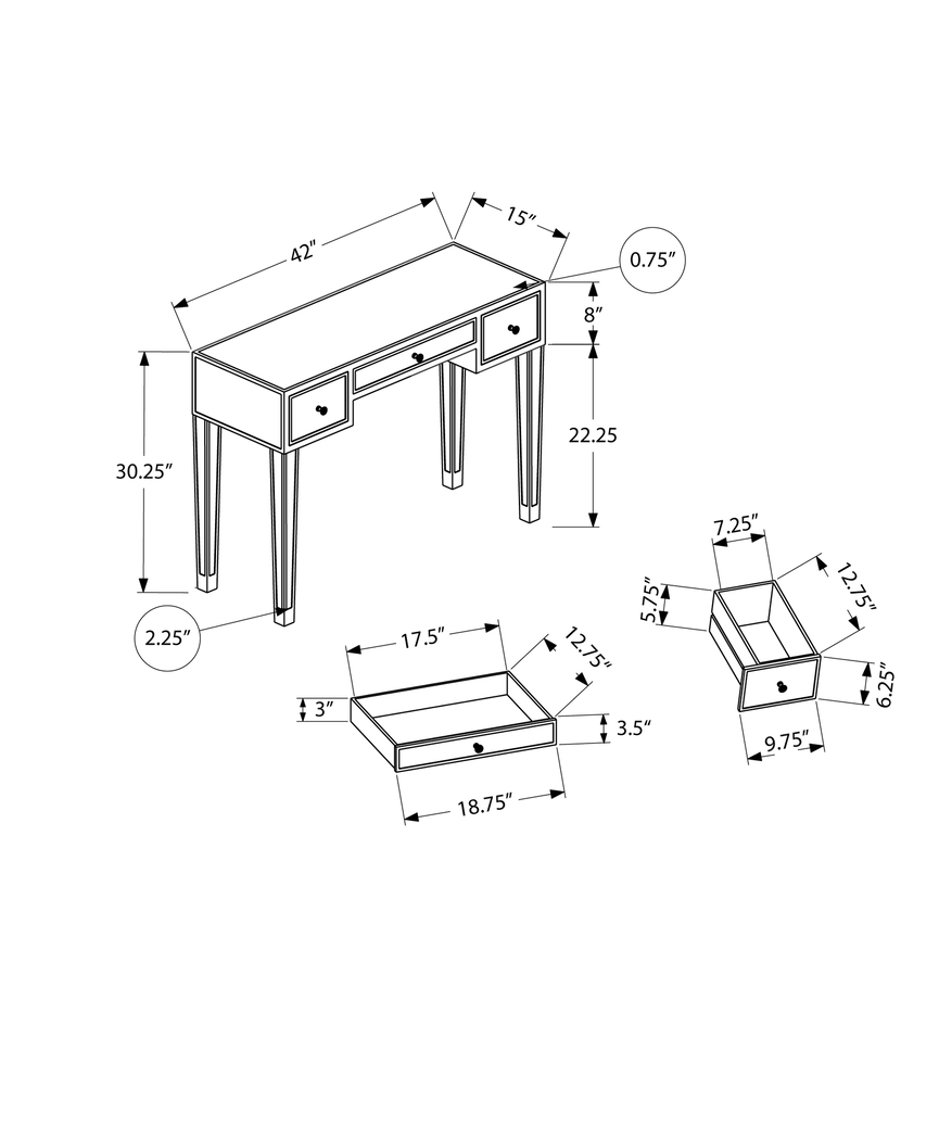 Karkeet Silver Sofa Table - Thumbnail - Image 3