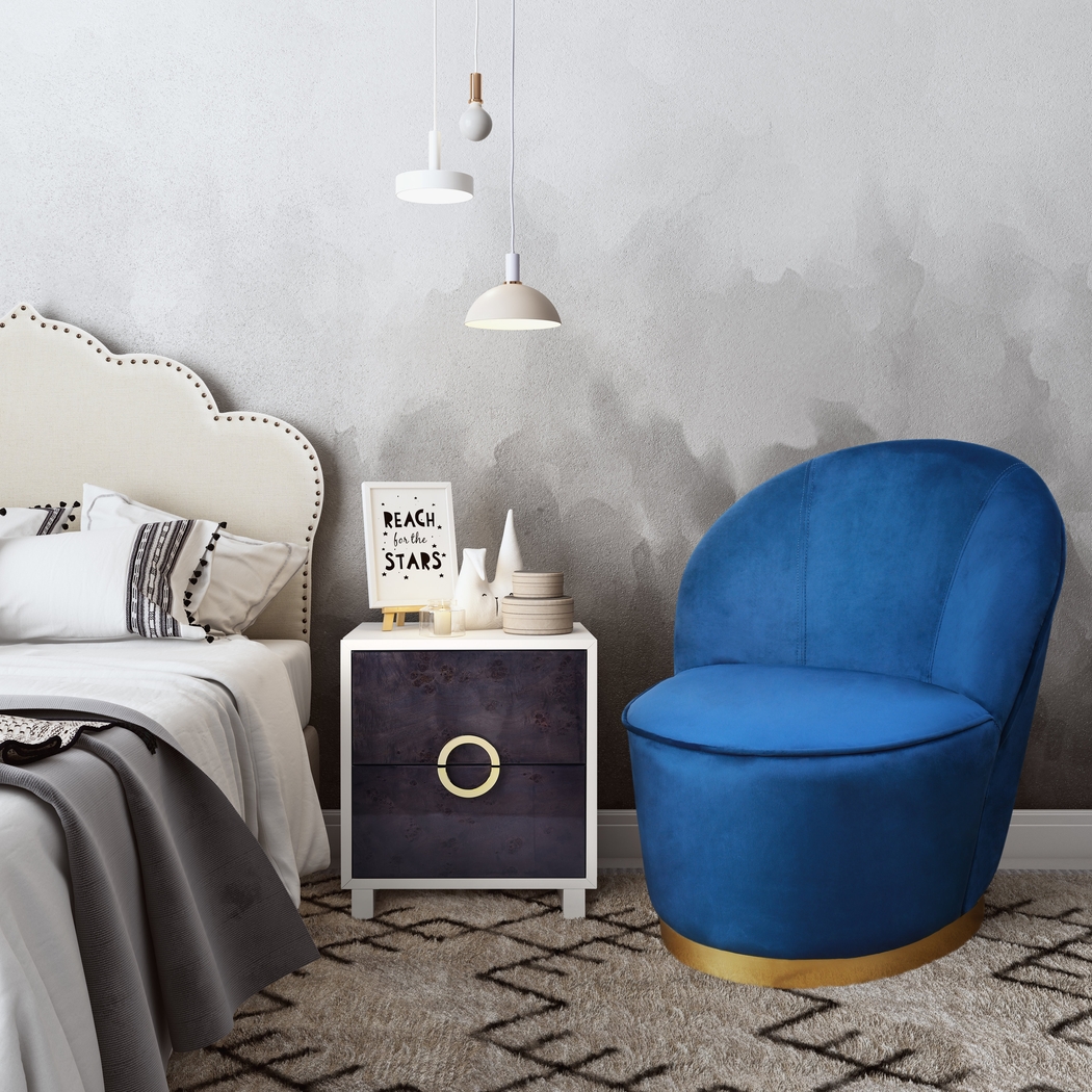 Karleen Blue Small Accent Chair - Thumbnail - Image 5