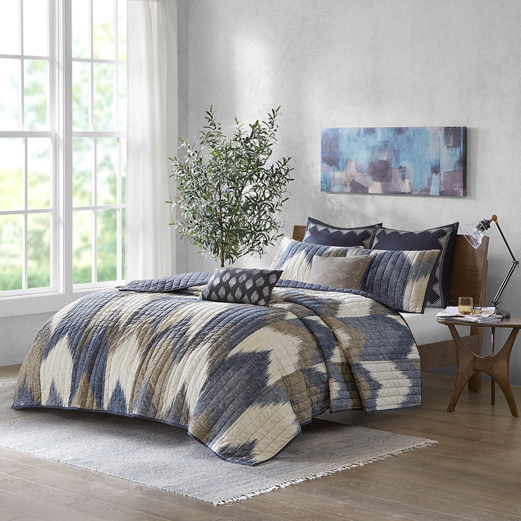 Kartr Blue King/Cal 3 pc Comforter Set - Thumbnail - Image 3