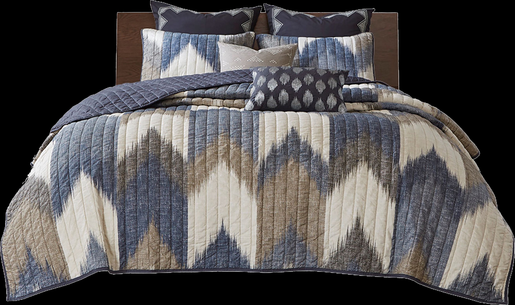 Kartr Blue King/Cal 3 pc Comforter Set - Thumbnail - Image 1