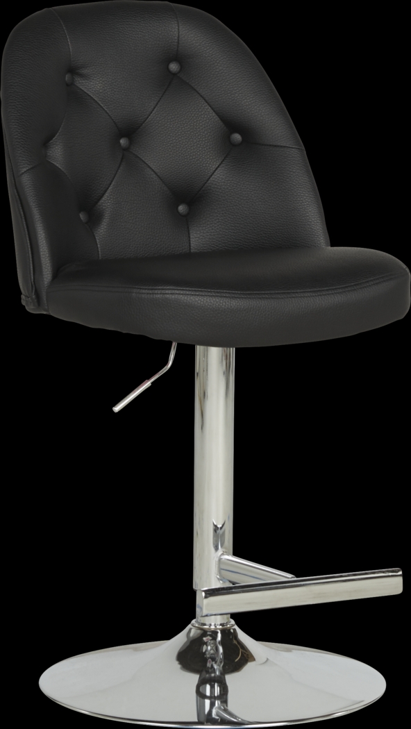 Karyn Black Adjustable Swivel Barstool - Thumbnail - Image 1