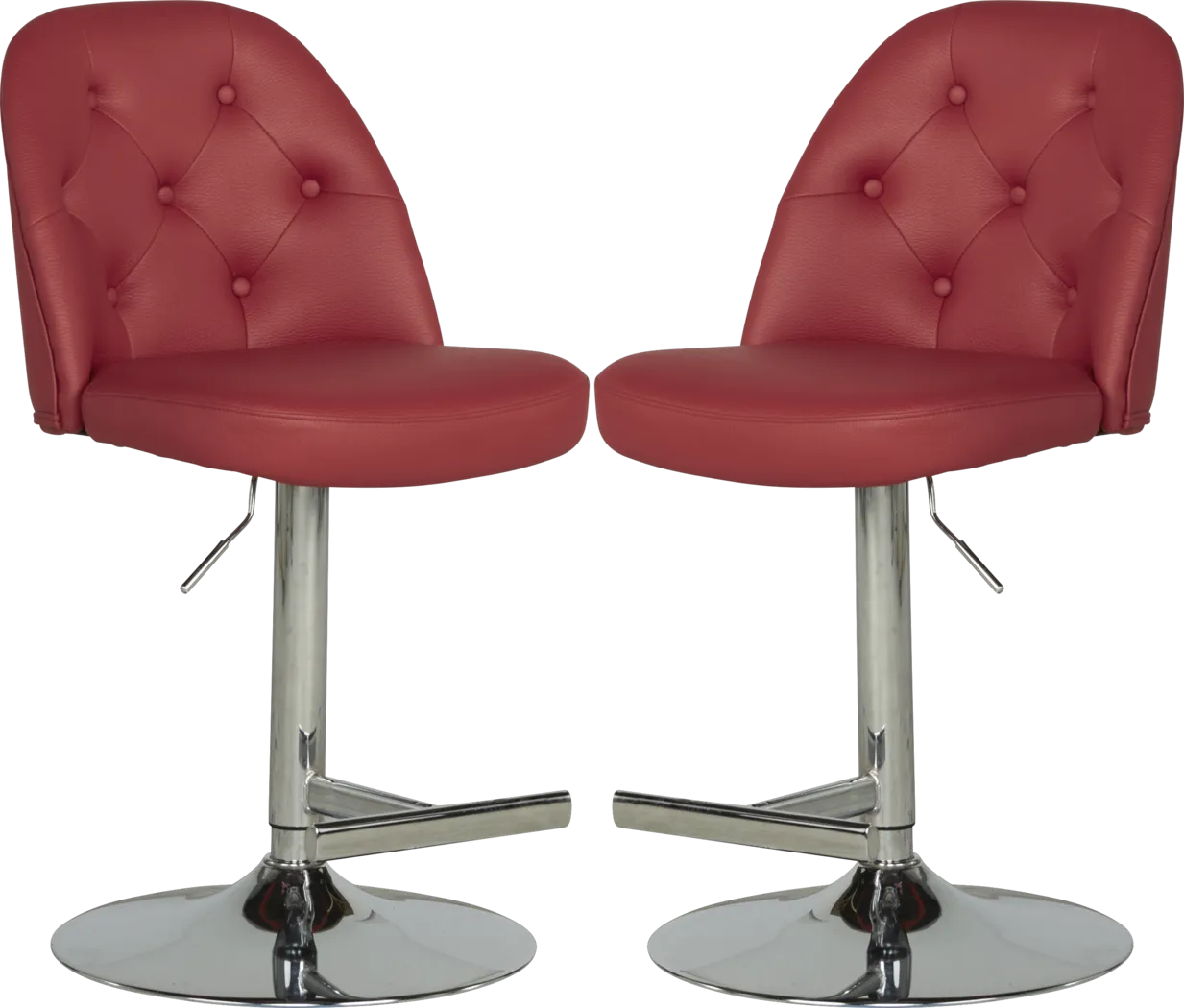 Karyn Red Adjustable Barstools (Set of 2) - Thumbnail - Image 1