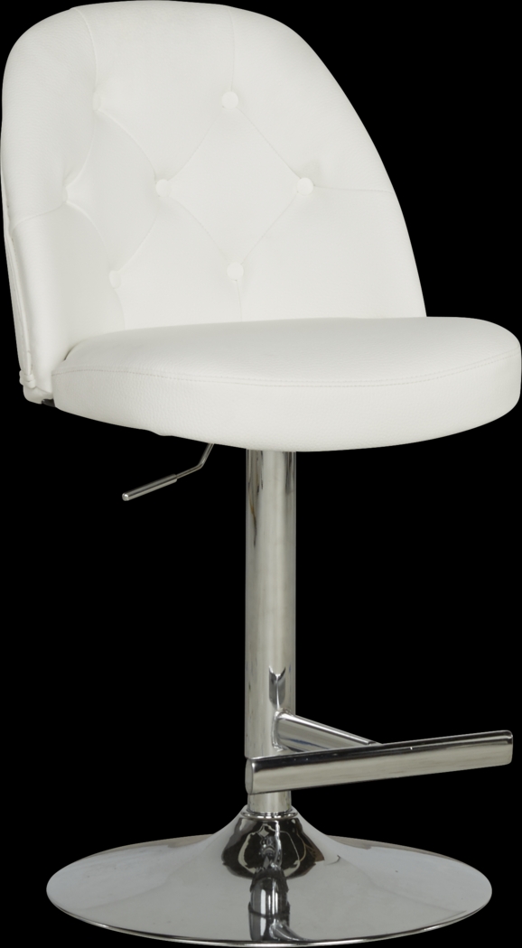 Karyn White Adjustable Swivel Barstool - Thumbnail - Image 1