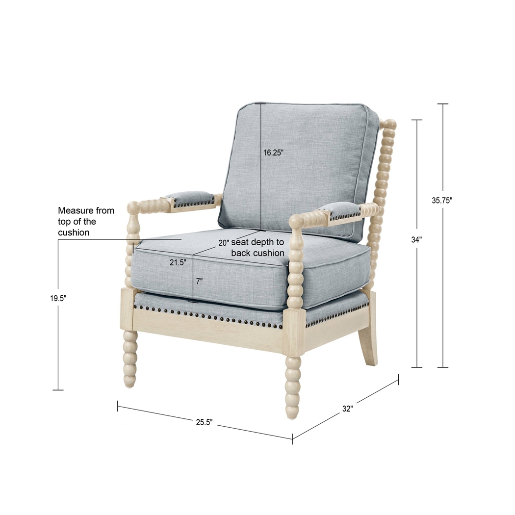 Kasch Light Blue Accent Chair - Thumbnail - Image 9
