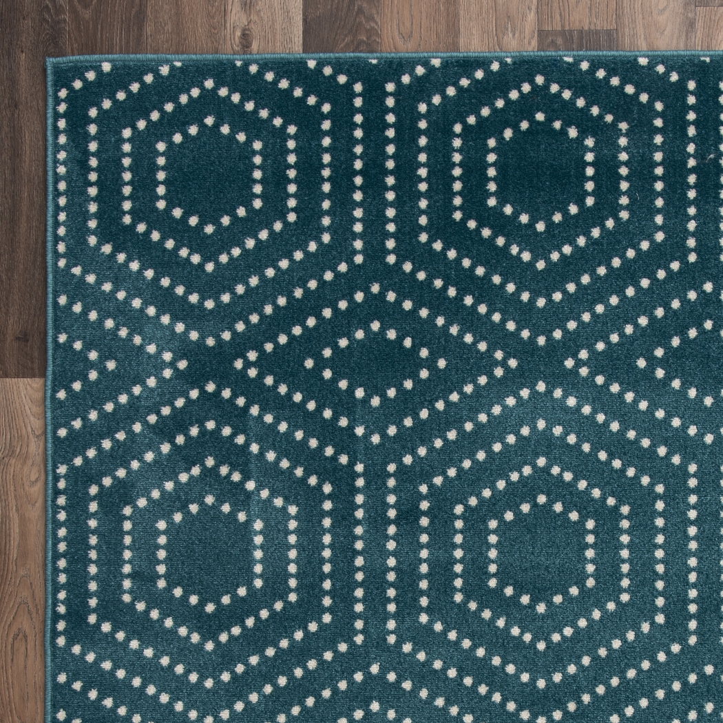 Kasiya Teal 2' x 7' Indoor/Outdoor Runner - Thumbnail - Image 9