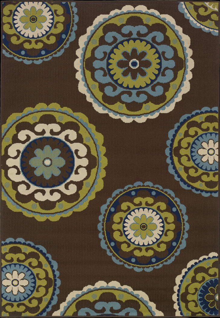Kaspian Brown 7'10 x 10'10 Indoor/Outdoor Rug - Thumbnail - Image 1