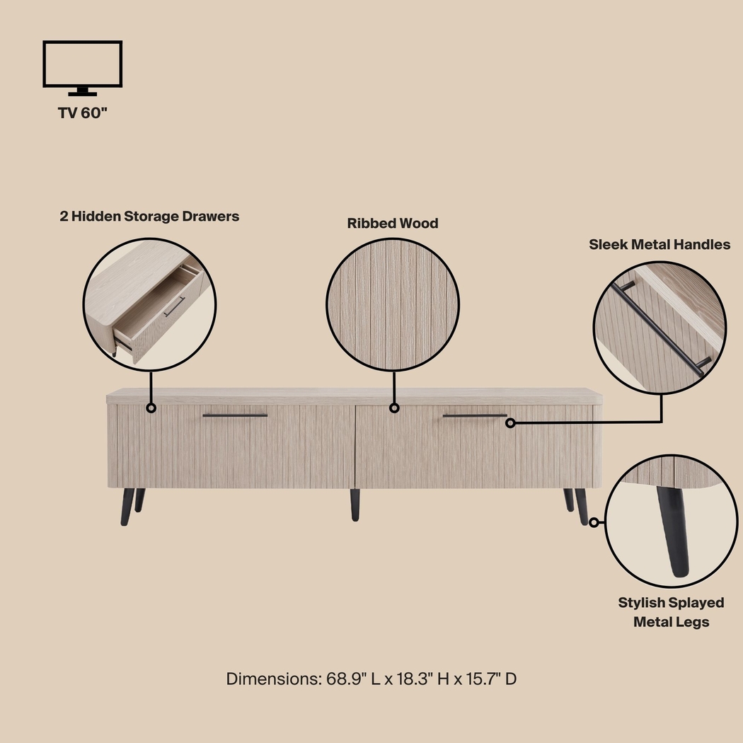 Kassy Beige 69 in. Console - Thumbnail - Image 9