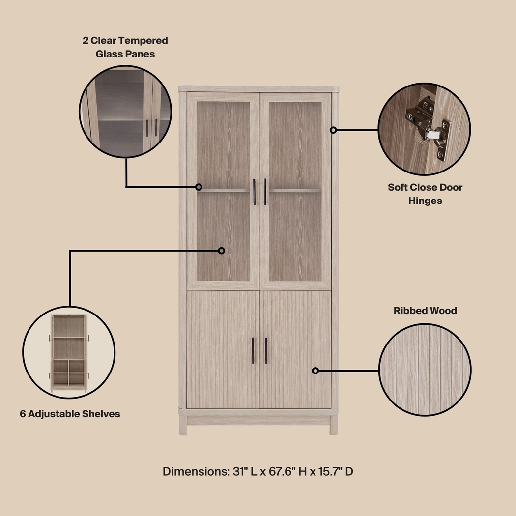 Kassy Beige Bookcase - Thumbnail - Image 10
