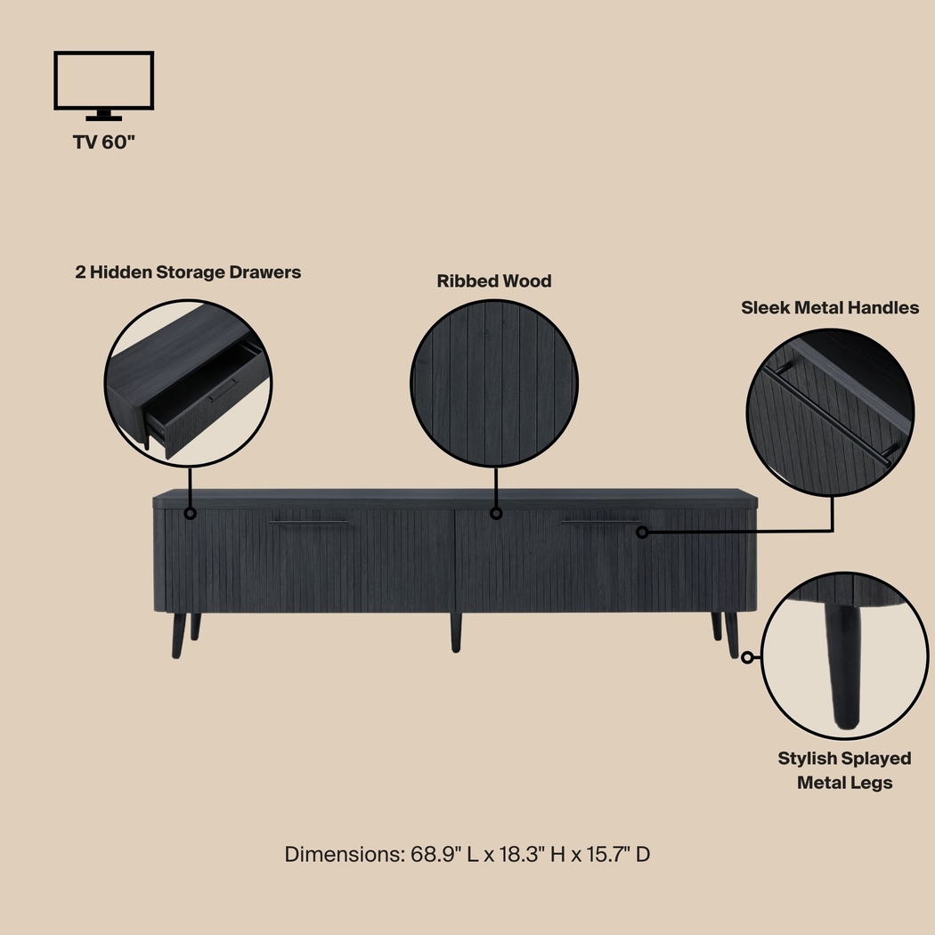 Kassy Charcoal 69 in. Console - Thumbnail - Image 10