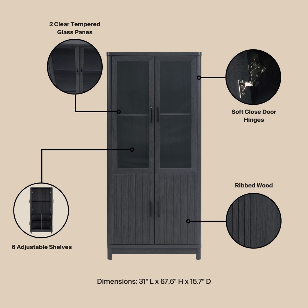 Kassy Charcoal Bookcase - Thumbnail - Image 10