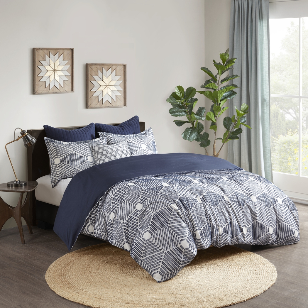 Katara Navy 3 Pc King Comforter Set - Thumbnail - Image 2