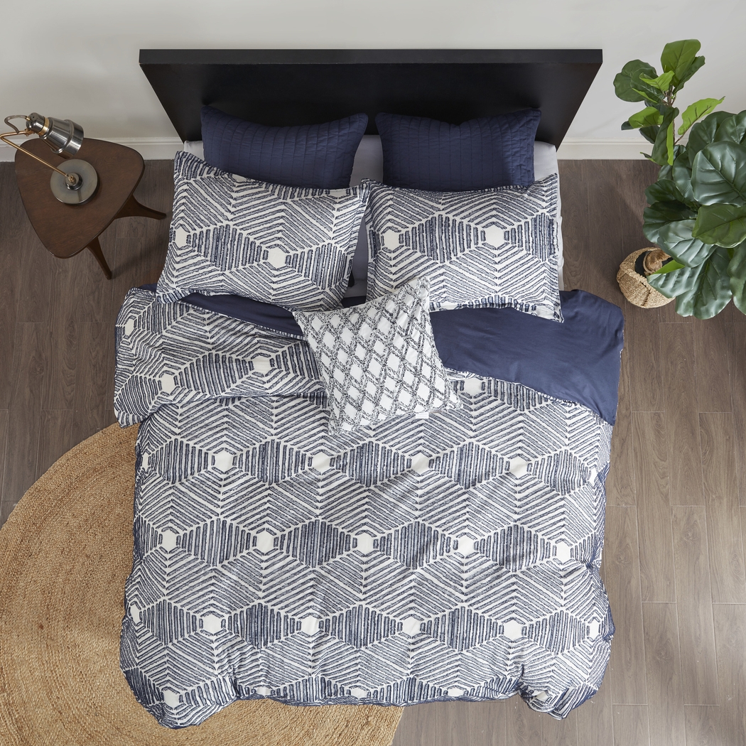 Katara Navy 3 Pc King Comforter Set - Thumbnail - Image 3