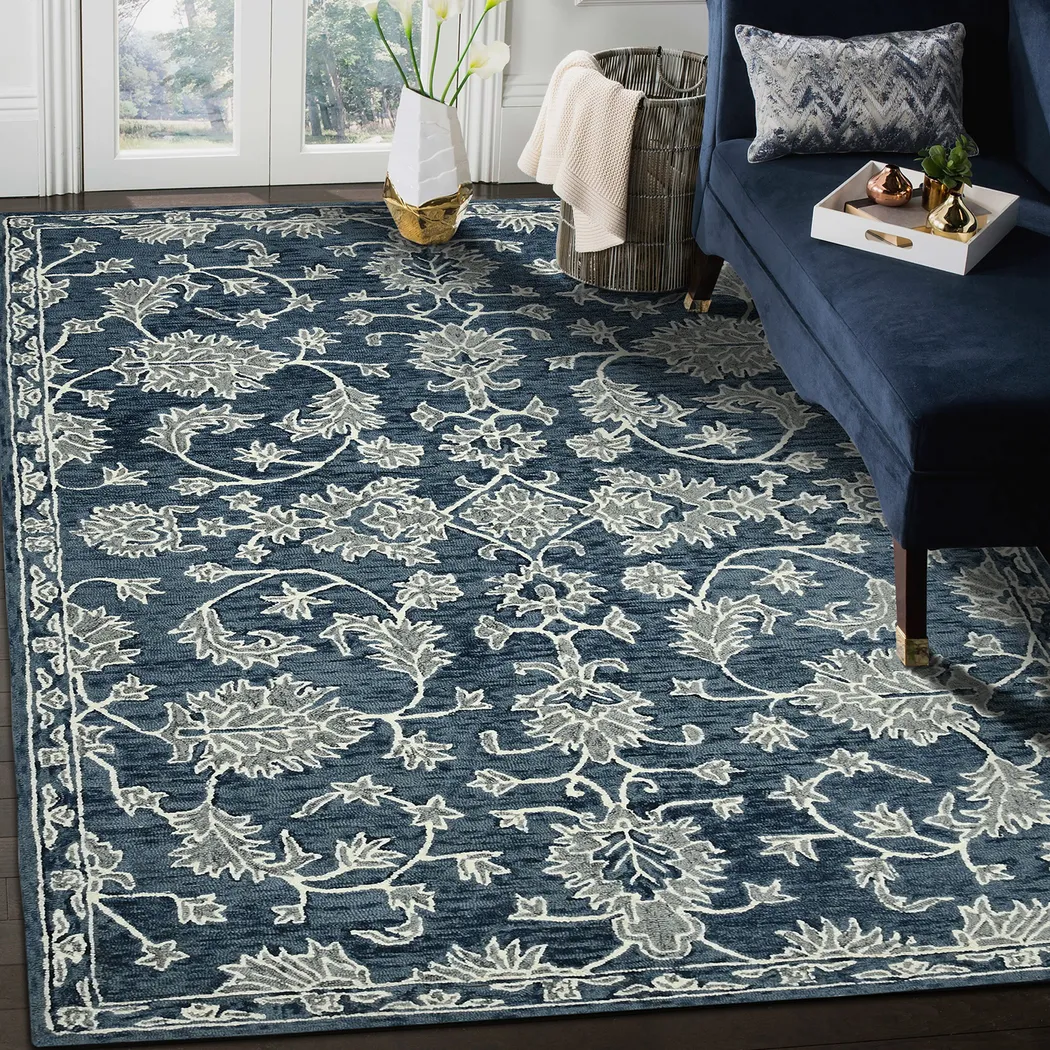 Katiya Navy 5' x 8' Rug - Thumbnail - Image 2