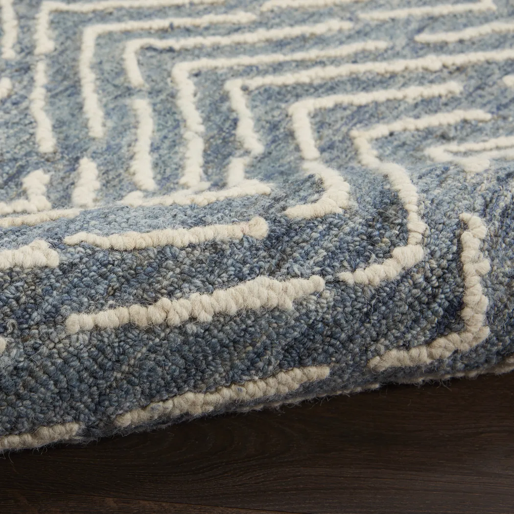 Kavos Indigo/Ivory 2'3"X7'6" Rug - Thumbnail - Image 2