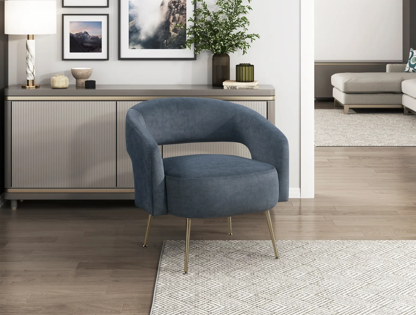 Kayi Gray Accent Chair - Thumbnail - Image 2