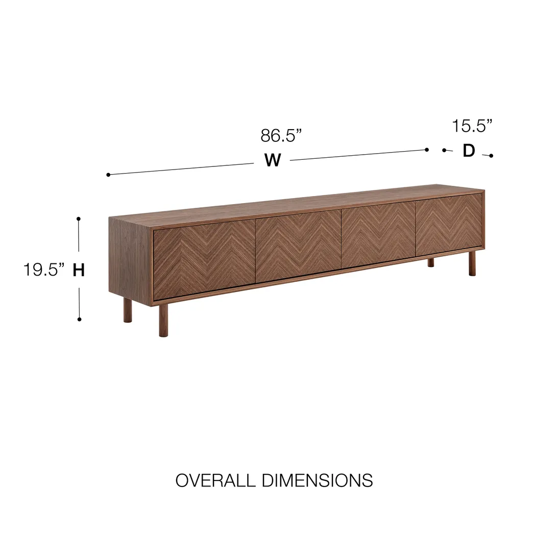 Kayla Walnut 85in. Console - Thumbnail - Image 10